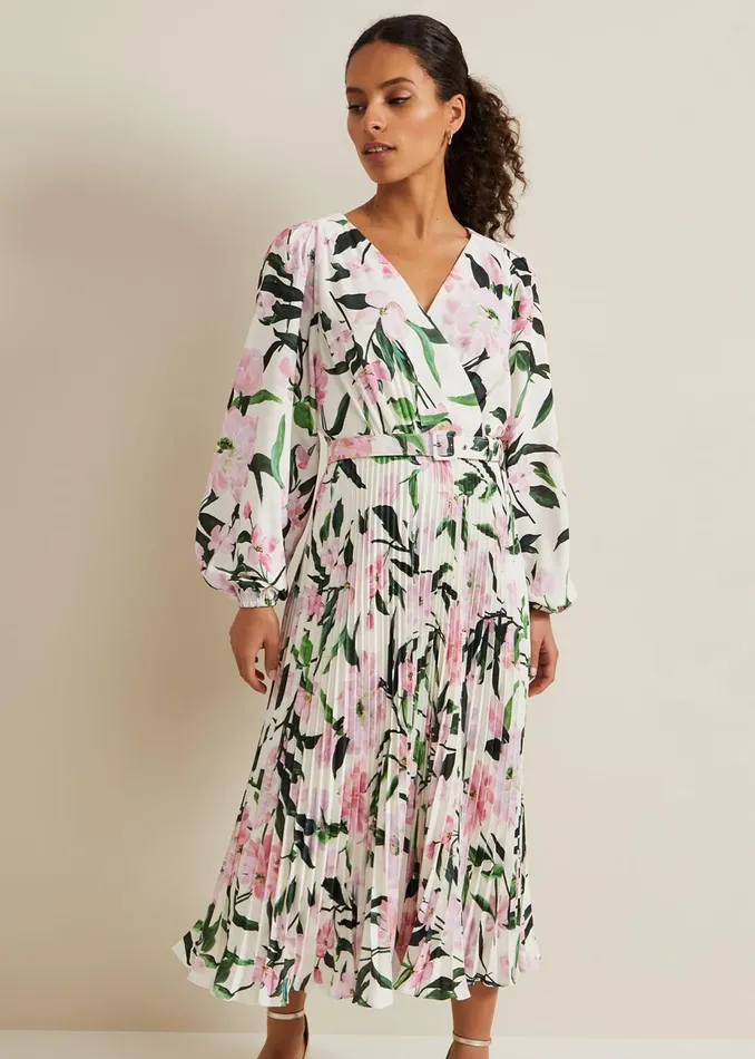 Women Phase Eight Occasion Dresses Petite Penny Floral Midi Dress Multicoloured