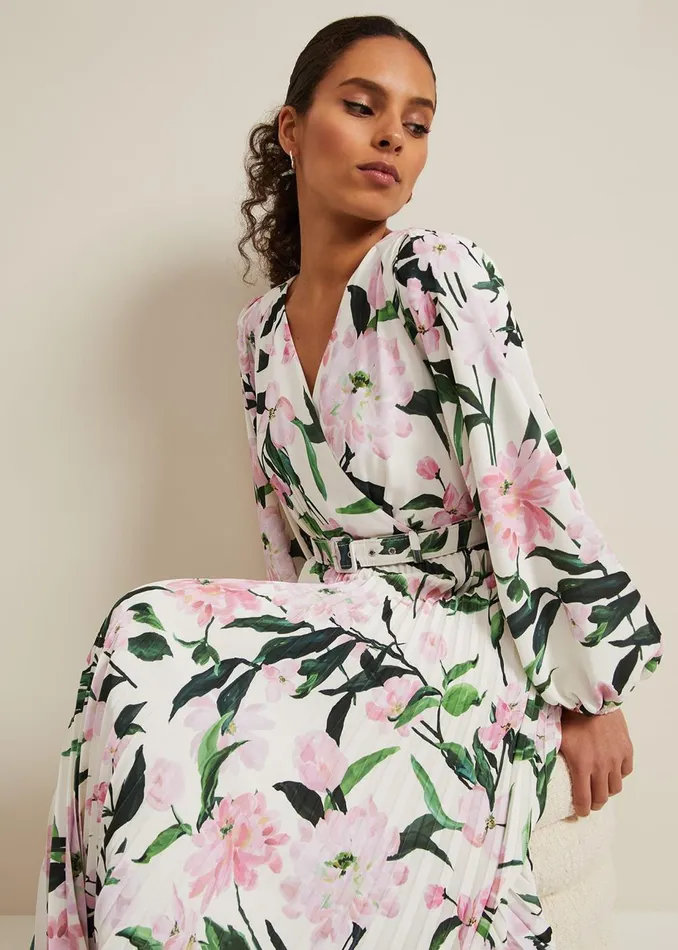 Women Phase Eight Occasion Dresses Petite Penny Floral Midi Dress Multicoloured