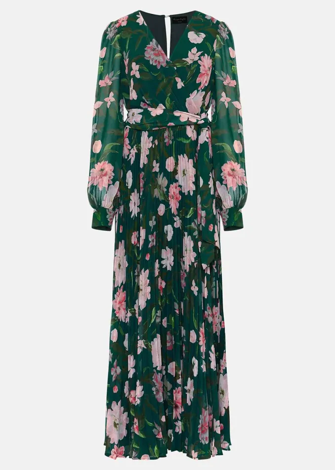 Women Phase Eight Occasion Dresses Petite Rosa Floral Pleat Maxi Dress Multicoloured