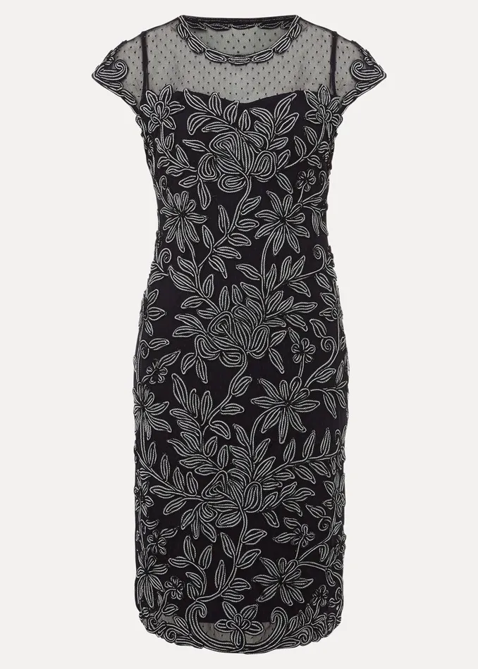 Women Phase Eight Occasion Dresses Petite Zila Tapework Dress Navyivory