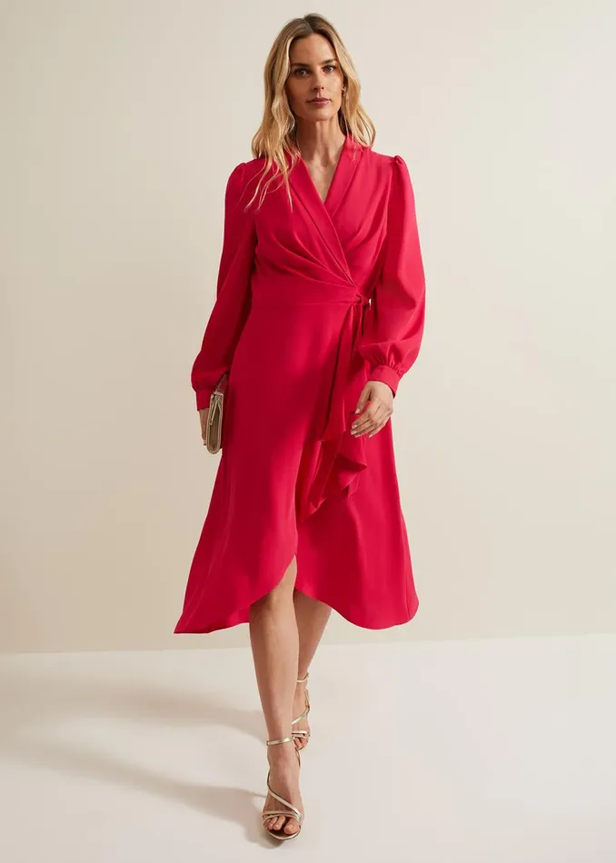 Women Phase Eight Occasion Dresses Philippa Long Sleeve Midi Dress Pink
