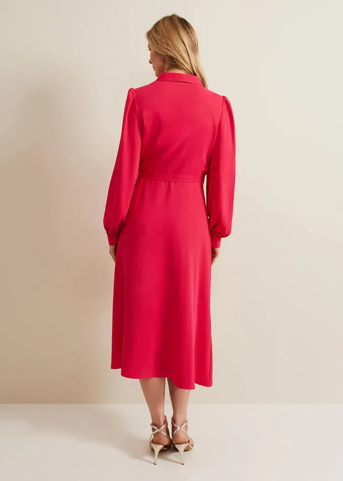 Women Phase Eight Occasion Dresses Philippa Long Sleeve Midi Dress Pink