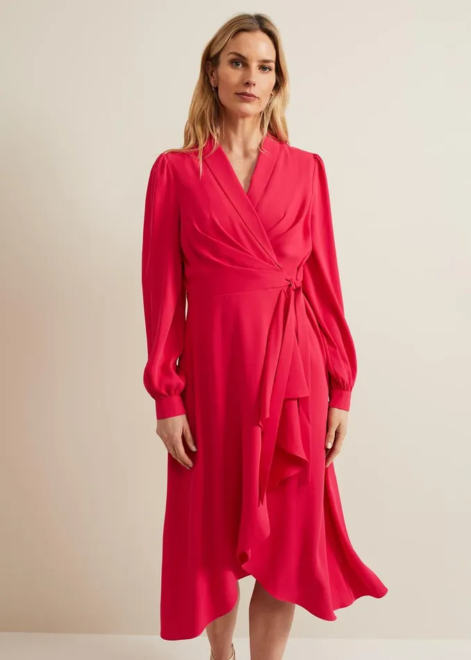 Women Phase Eight Occasion Dresses Philippa Long Sleeve Midi Dress Pink
