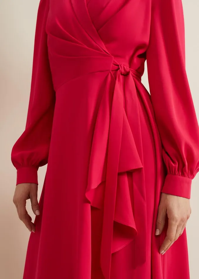Women Phase Eight Occasion Dresses Philippa Long Sleeve Midi Dress Pink