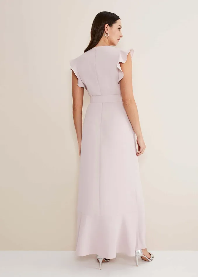 Women Phase Eight Occasion Dresses Phoebe Frill Maxi Dress Powder Pink
