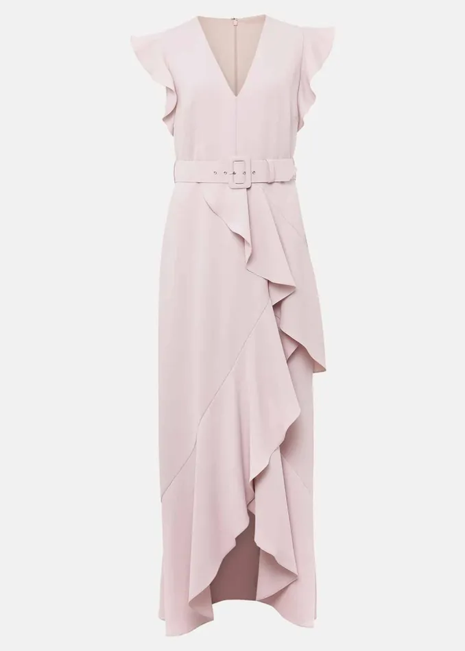 Women Phase Eight Occasion Dresses Phoebe Frill Maxi Dress Powder Pink