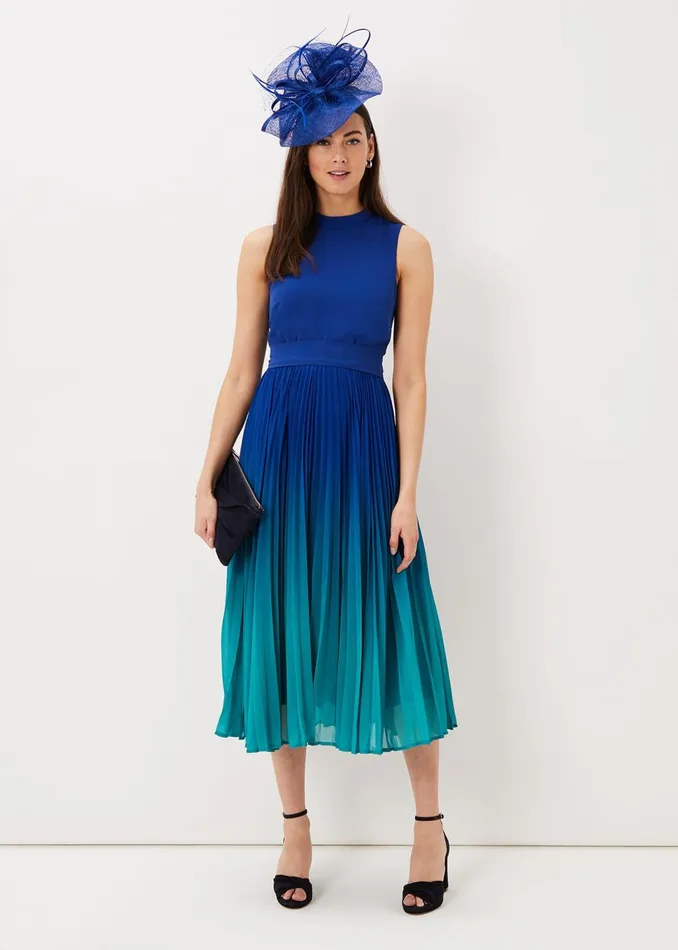Women Phase Eight Occasion Dresses Piper Ombre Midi Dress Cobaltmalachite