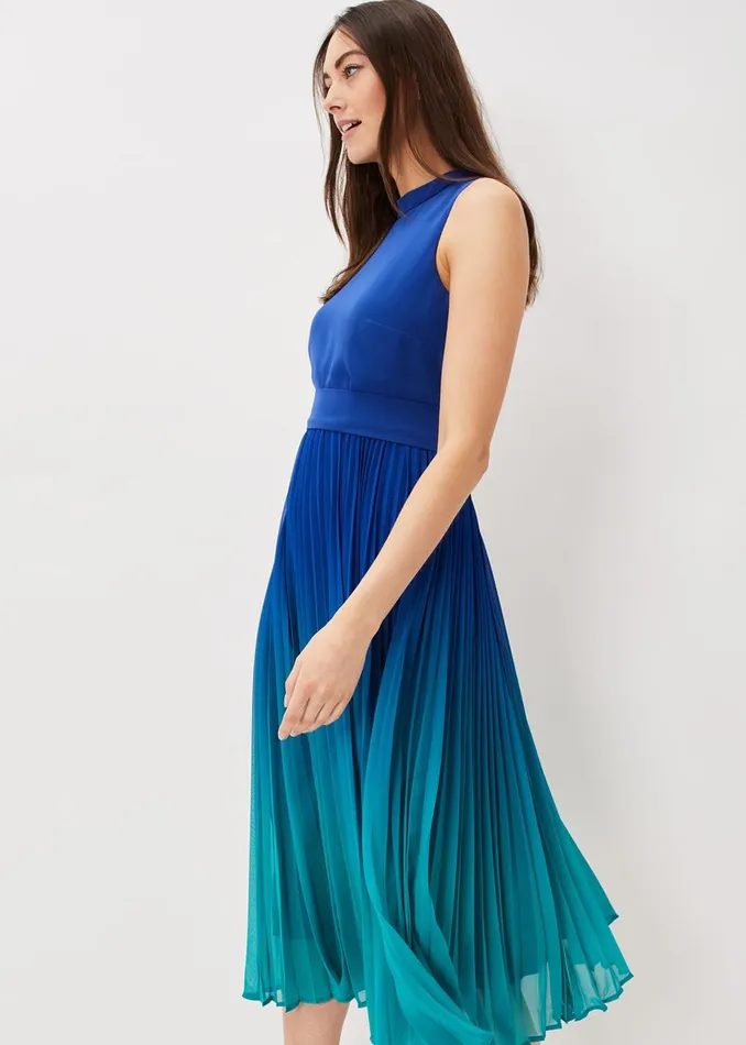 Women Phase Eight Occasion Dresses Piper Ombre Midi Dress Cobaltmalachite