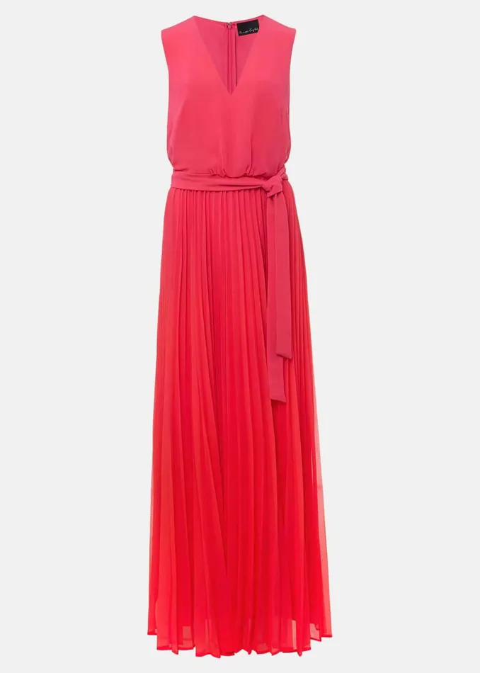 Women Phase Eight Occasion Dresses Piper Ombre Pleated Dress Redpink
