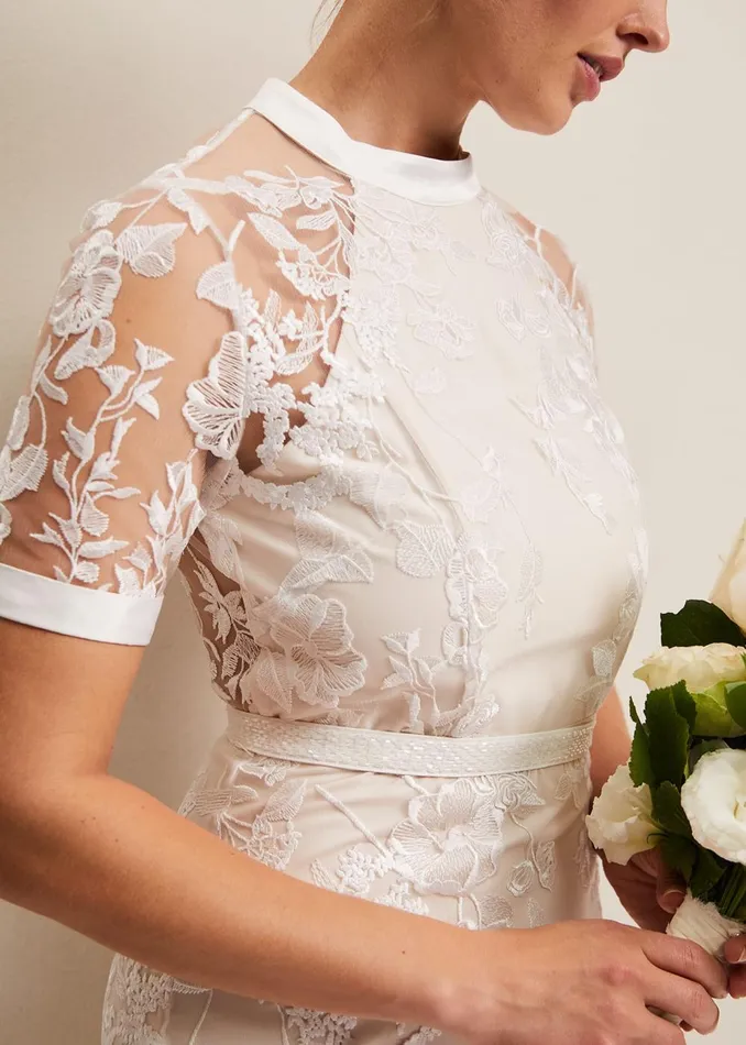 Women Phase Eight Occasion Dresses Poppy Embroidered Wedding Dress Pearl