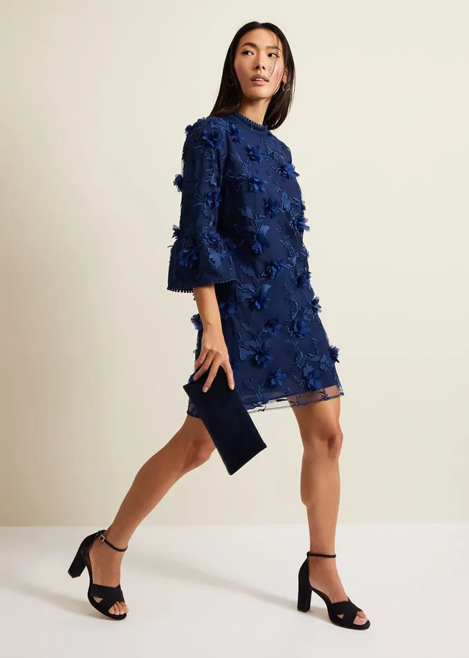 Women Phase Eight Occasion Dresses Rachel Floral Shift Dress Blue
