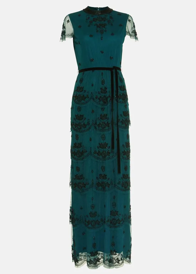 Women Phase Eight Occasion Dresses Roberta Layered Maxi Dress Blackforest