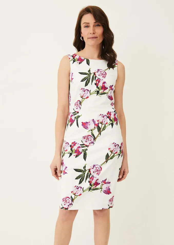 Women Phase Eight Occasion Dresses Rochella Peony Print Dress Ivorymulti