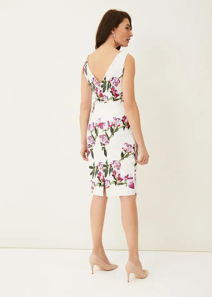 Women Phase Eight Occasion Dresses Rochella Peony Print Dress Ivorymulti