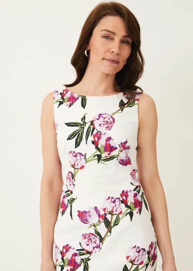 Women Phase Eight Occasion Dresses Rochella Peony Print Dress Ivorymulti