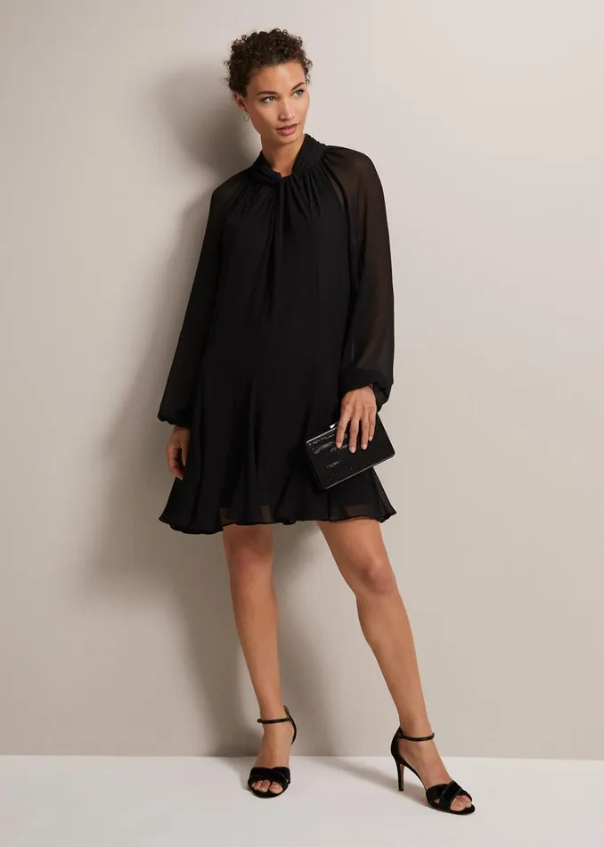 Women Phase Eight Occasion Dresses Romanna Black Swing Mini Dress Black