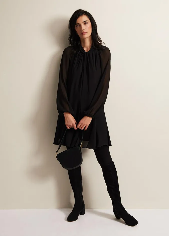 Women Phase Eight Occasion Dresses Romanna Black Swing Mini Dress Black
