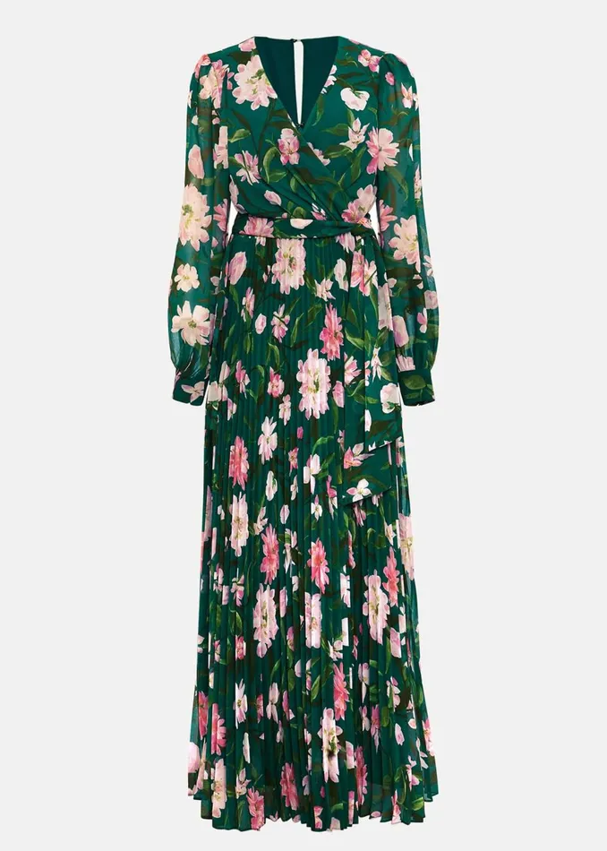 Women Phase Eight Occasion Dresses Rosa Floral Pleat Maxi Dress Multicoloured