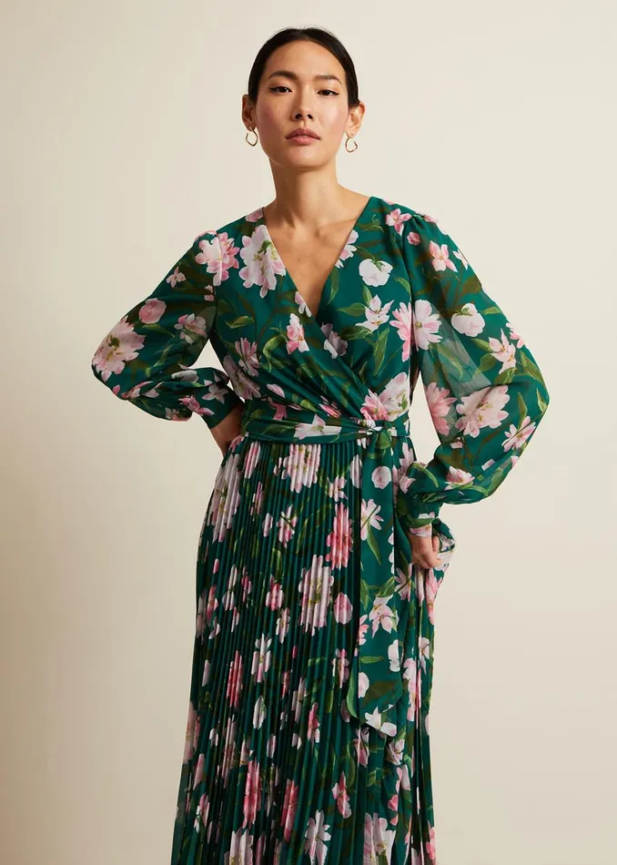 Women Phase Eight Occasion Dresses Rosa Floral Pleat Maxi Dress Multicoloured