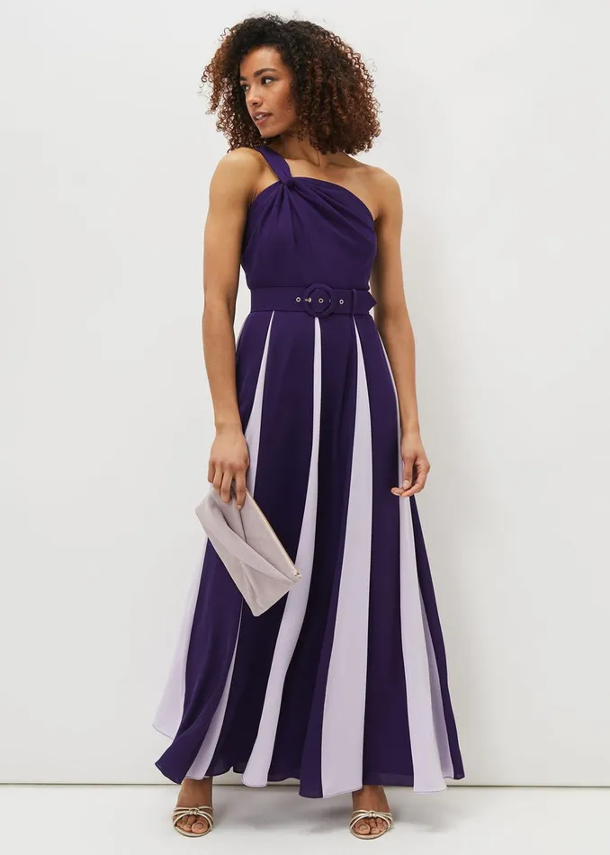 Women Phase Eight Occasion Dresses Rosalee One Shoulder Maxi Violetlilac