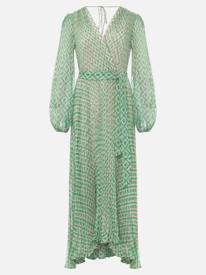 Women Phase Eight Occasion Dresses Roxanna Pleated Diamond Maxi Dress Powder Pinkgreen