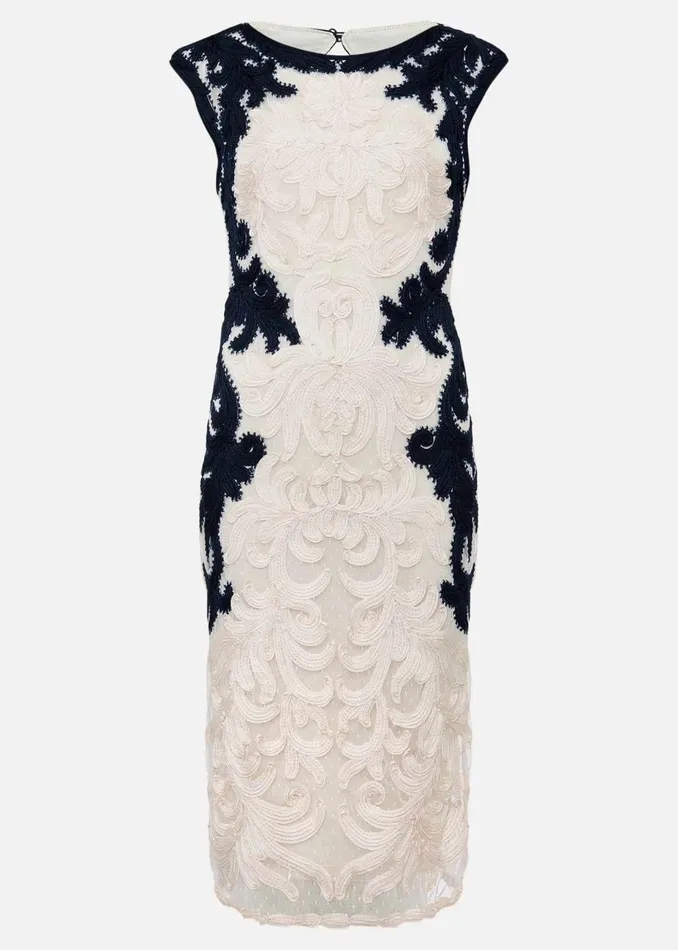 Women Phase Eight Occasion Dresses Salima Tapework Dress Navyivory