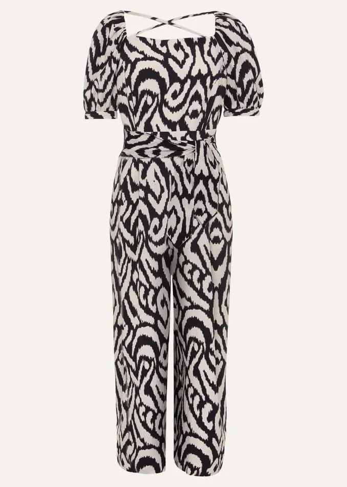 Women Phase Eight Occasion Dresses Sara Ikat Wide Leg Jumpsuit Blackcream