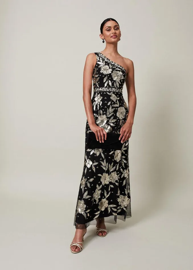 Women Phase Eight Occasion Dresses Serafina Embellished Maxi Dress Blackgold
