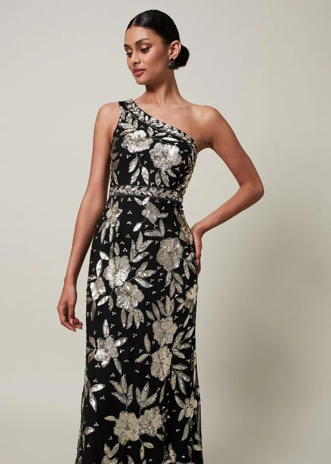 Women Phase Eight Occasion Dresses Serafina Embellished Maxi Dress Blackgold