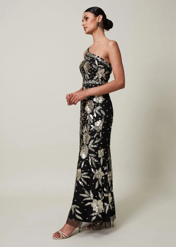 Women Phase Eight Occasion Dresses Serafina Embellished Maxi Dress Blackgold