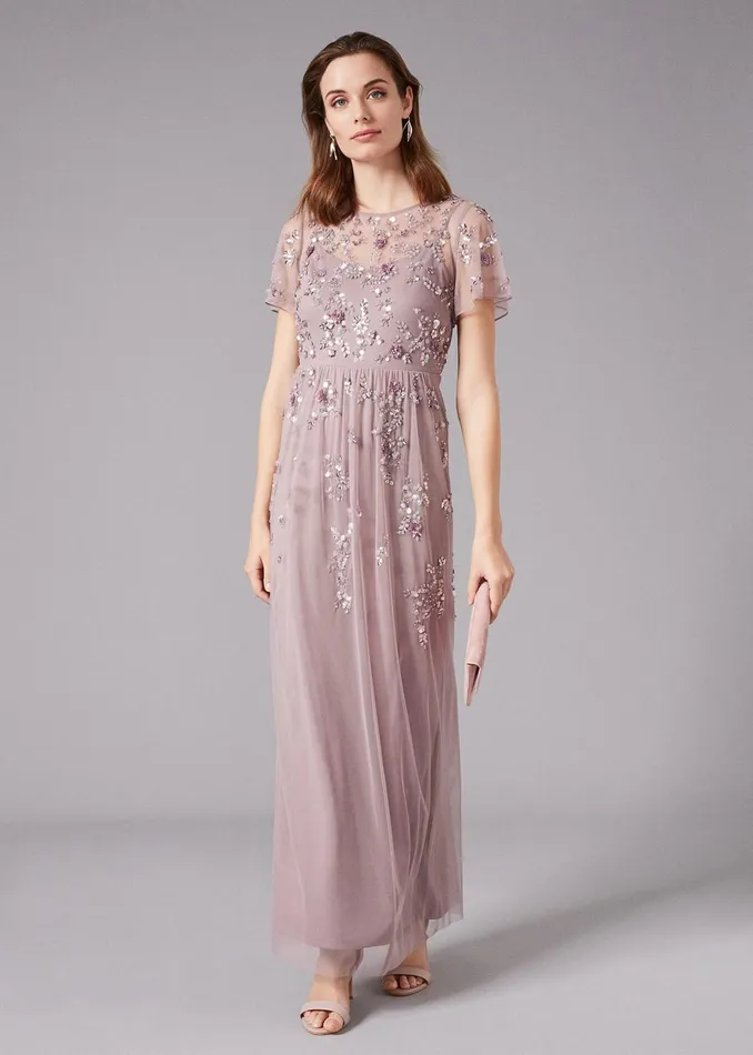 Women Phase Eight Occasion Dresses Shirin Embellished Maxi Dress Soft Lilac