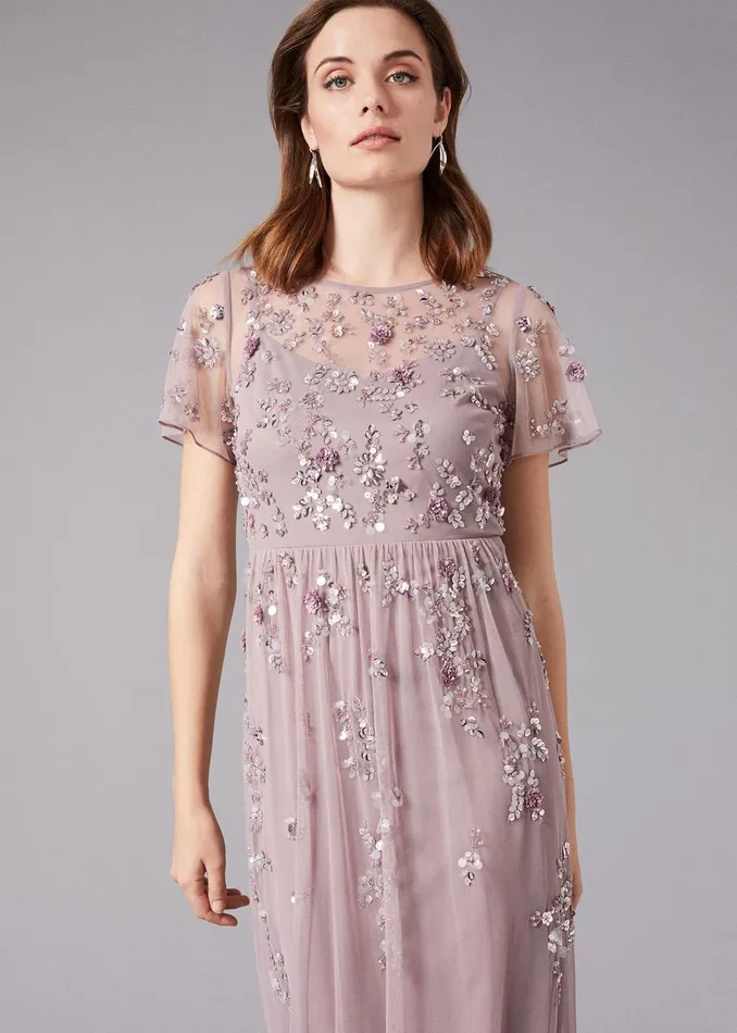 Women Phase Eight Occasion Dresses Shirin Embellished Maxi Dress Soft Lilac