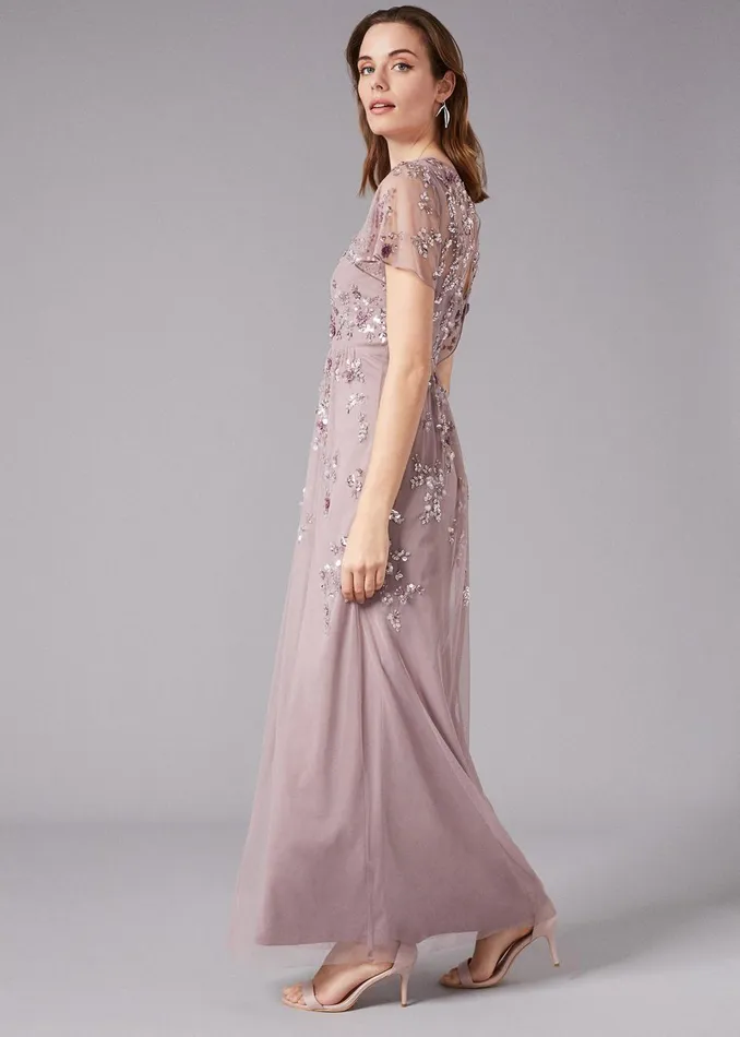 Women Phase Eight Occasion Dresses Shirin Embellished Maxi Dress Soft Lilac