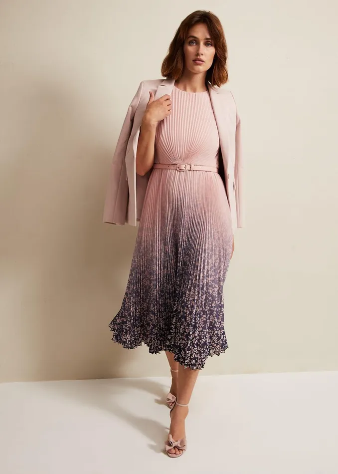 Women Phase Eight Occasion Dresses Simara Printed Midi Dress Multicoloured