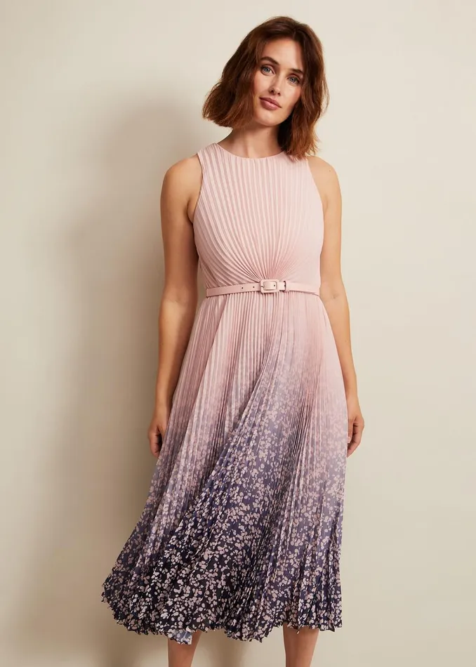 Women Phase Eight Occasion Dresses Simara Printed Midi Dress Multicoloured