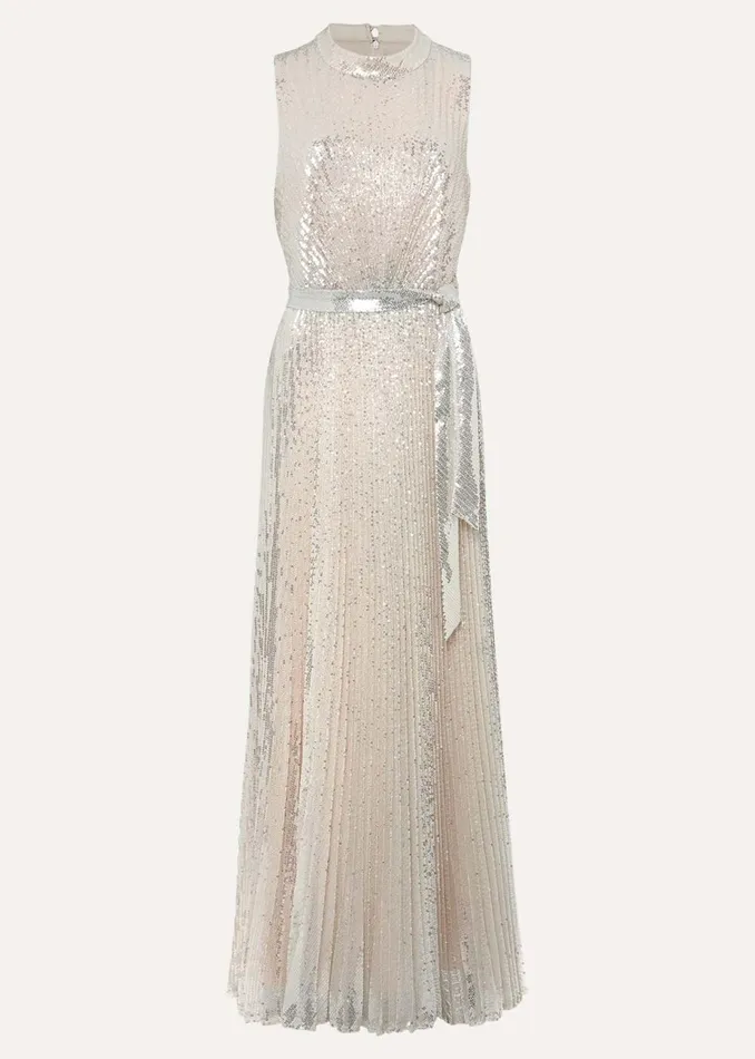 Women Phase Eight Occasion Dresses Simara Sequin Maxi Dress Soft Gold