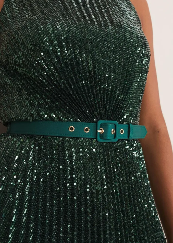 Women Phase Eight Occasion Dresses Simara Sequin Pleat Dress Green