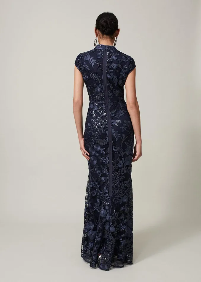 Women Phase Eight Occasion Dresses Sofia Embroidered Sequin Dress Blackmidnight