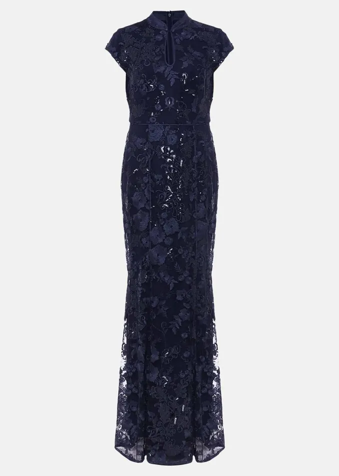 Women Phase Eight Occasion Dresses Sofia Embroidered Sequin Dress Blackmidnight