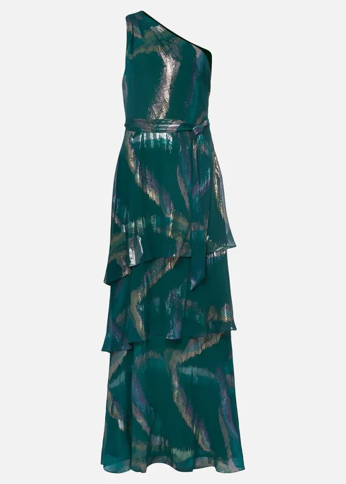 Women Phase Eight Occasion Dresses Sonia One Shoulder Silk Maxi Dress Dark Green