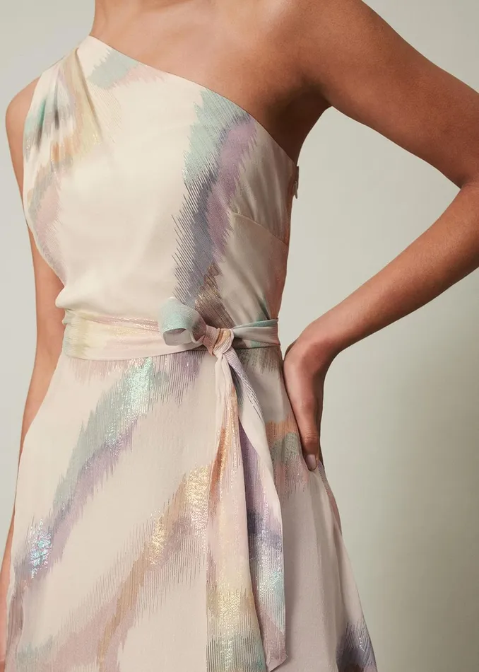 Women Phase Eight Occasion Dresses Sonia One Shoulder Silk Maxi Dress Ivorymulti