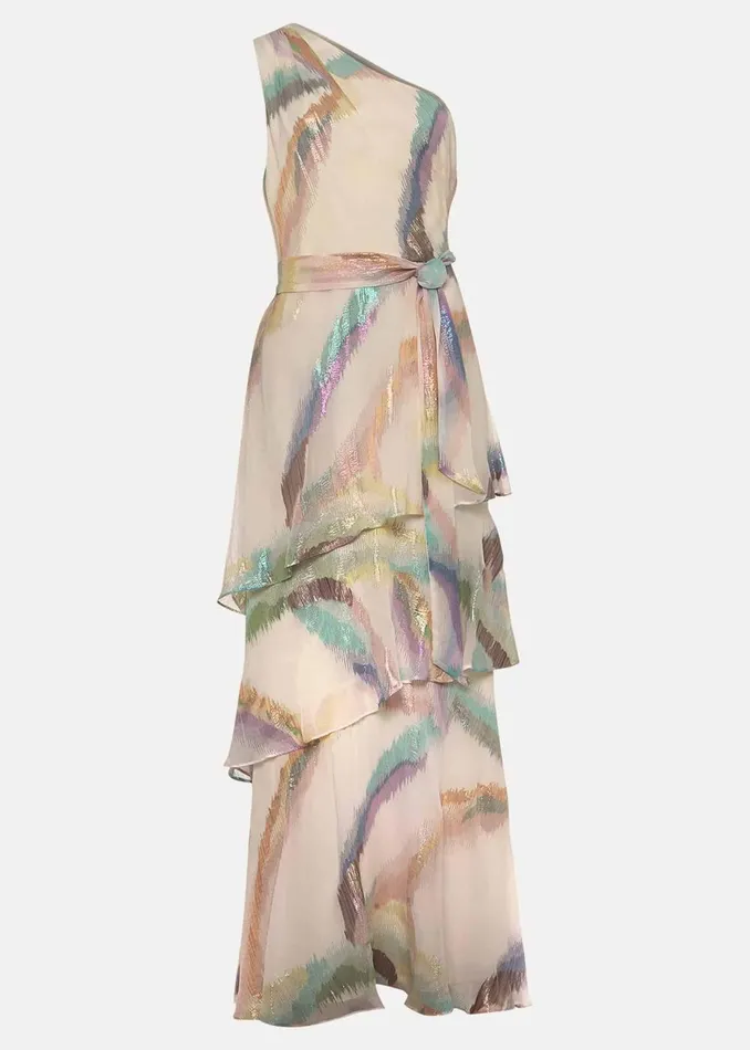 Women Phase Eight Occasion Dresses Sonia One Shoulder Silk Maxi Dress Ivorymulti