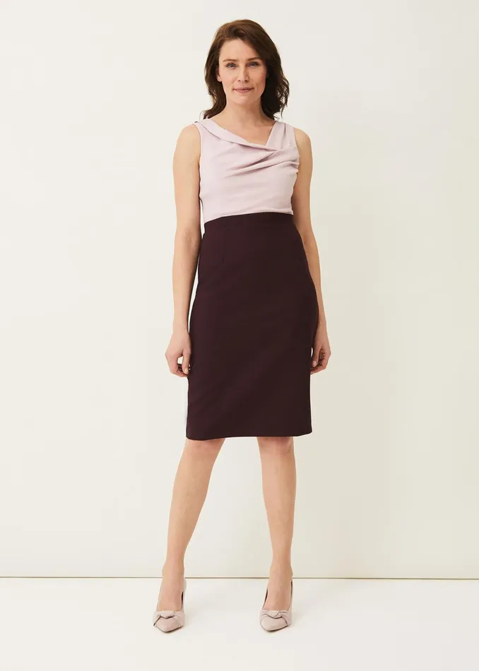 Women Phase Eight Occasion Dresses Tandi Contrast Bodice Dress Antique Rosewine