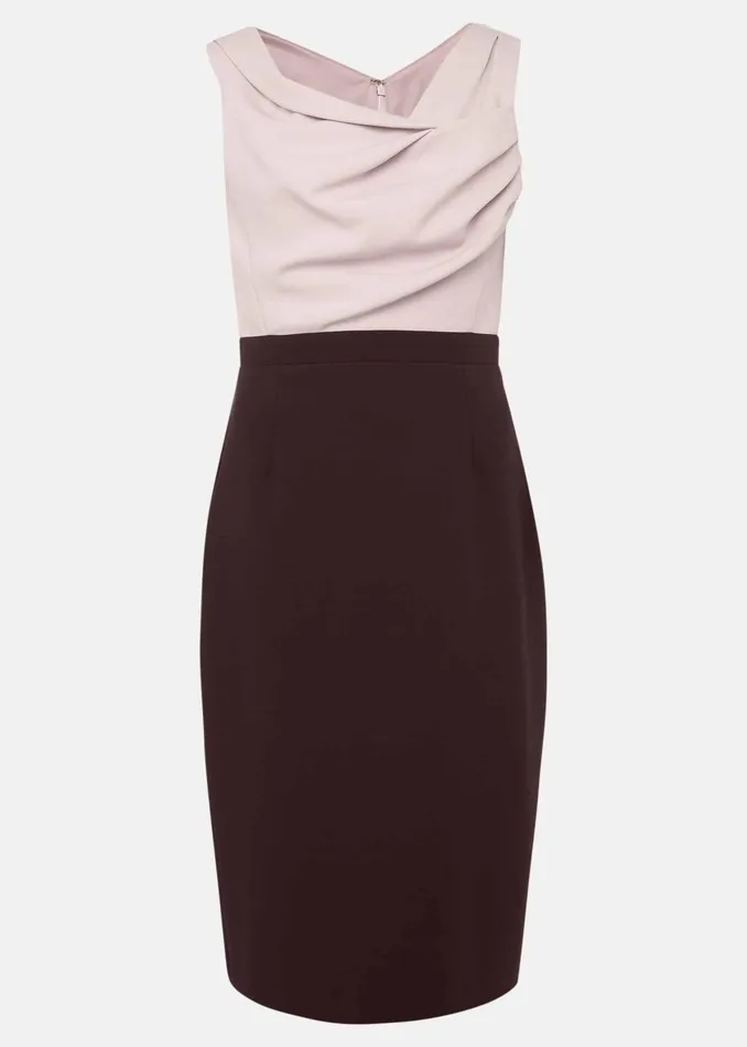 Women Phase Eight Occasion Dresses Tandi Contrast Bodice Dress Antique Rosewine