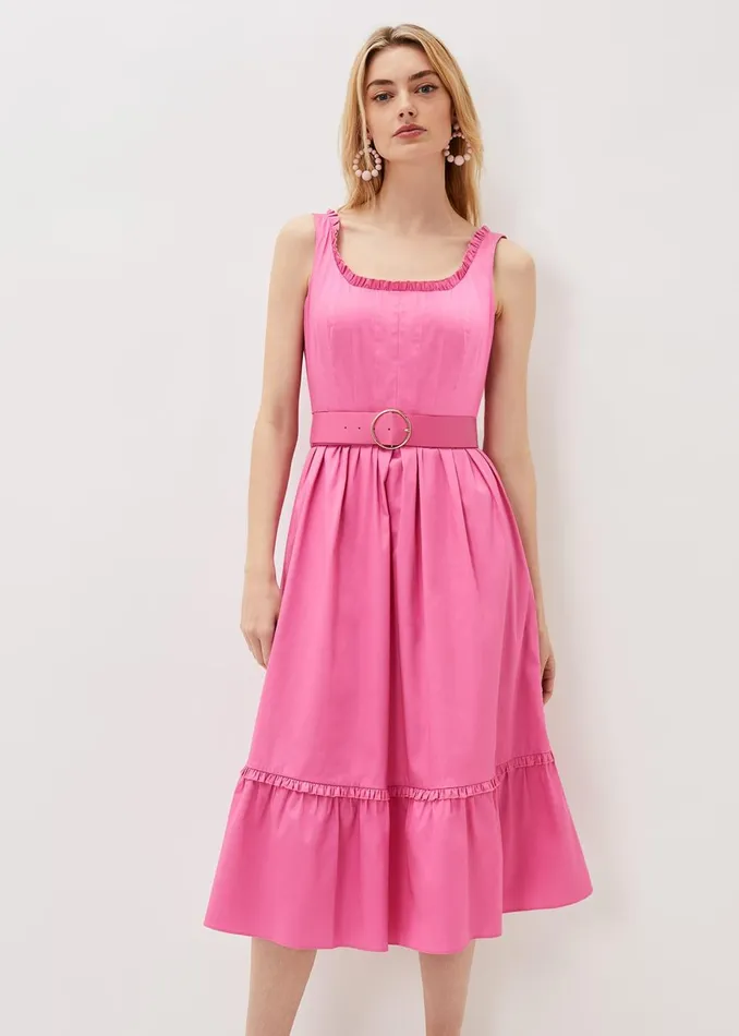 Women Phase Eight Occasion Dresses Tanya Belted Midaxi Dress Candy Pink