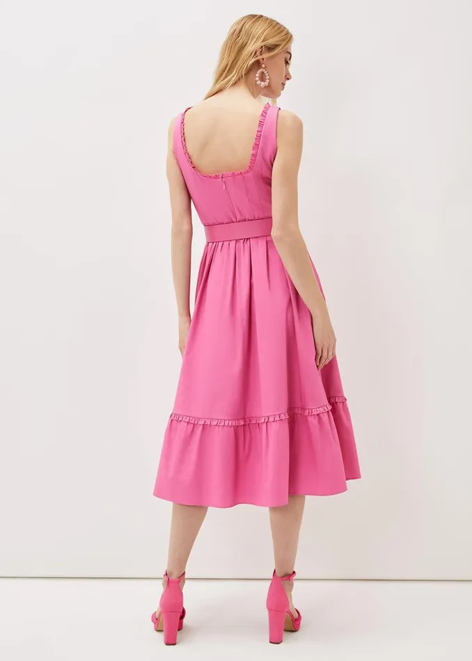 Women Phase Eight Occasion Dresses Tanya Belted Midaxi Dress Candy Pink