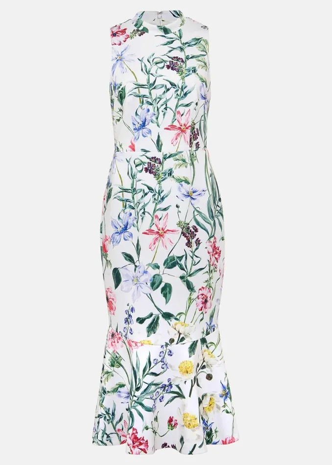 Women Phase Eight Occasion Dresses Tina Floral Fit And Flare Midi Dress Multicoloured