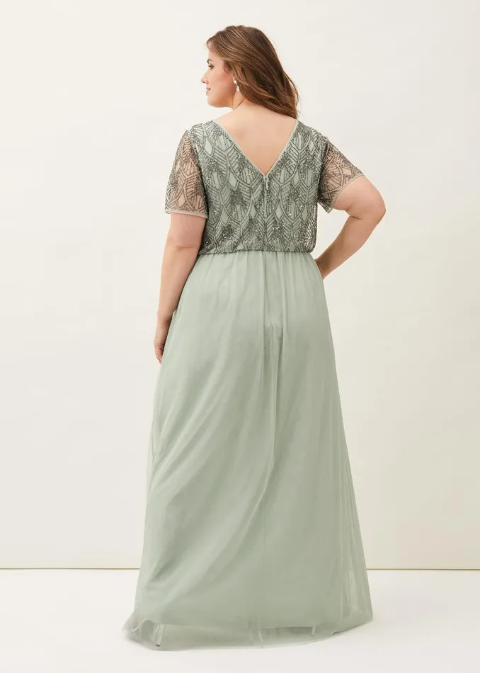 Women Phase Eight Occasion Dresses Tomasi Beaded Tulle Maxi Dress Mint