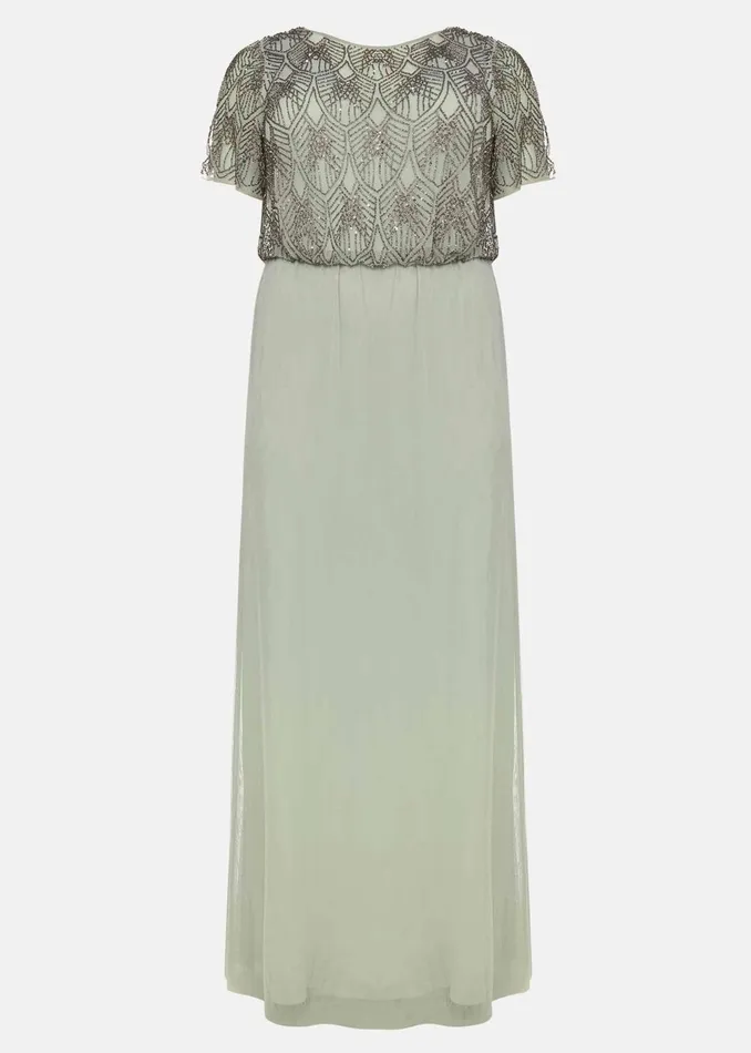 Women Phase Eight Occasion Dresses Tomasi Beaded Tulle Maxi Dress Mint