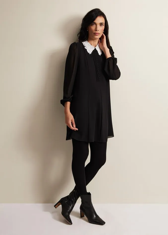 Women Phase Eight Occasion Dresses Trudie Swing Mini Dress Blackivory